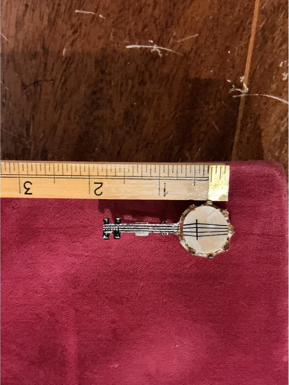 Vintage Mother of Pearl Banjo Brooch Pin, Music Jewelry, Folk